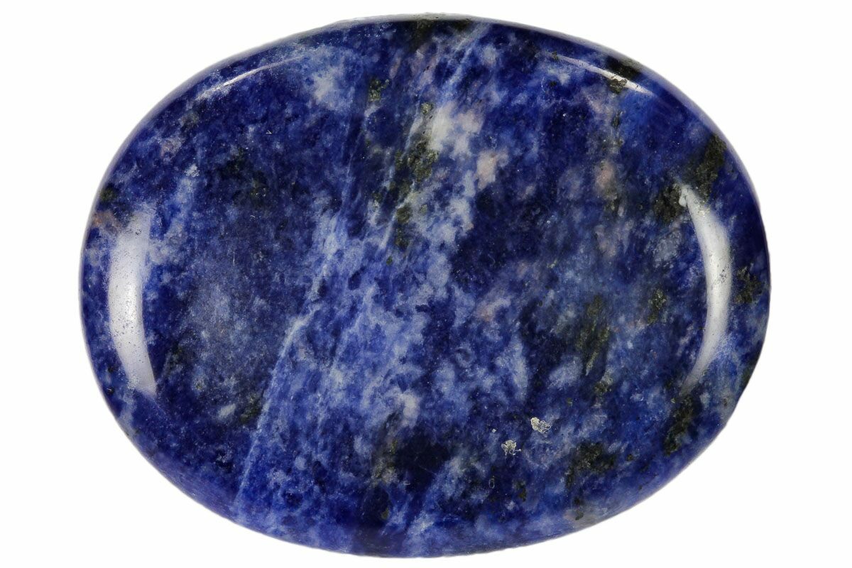 2" Polished Sodalite Worry Stone For Sale - FossilEra.com