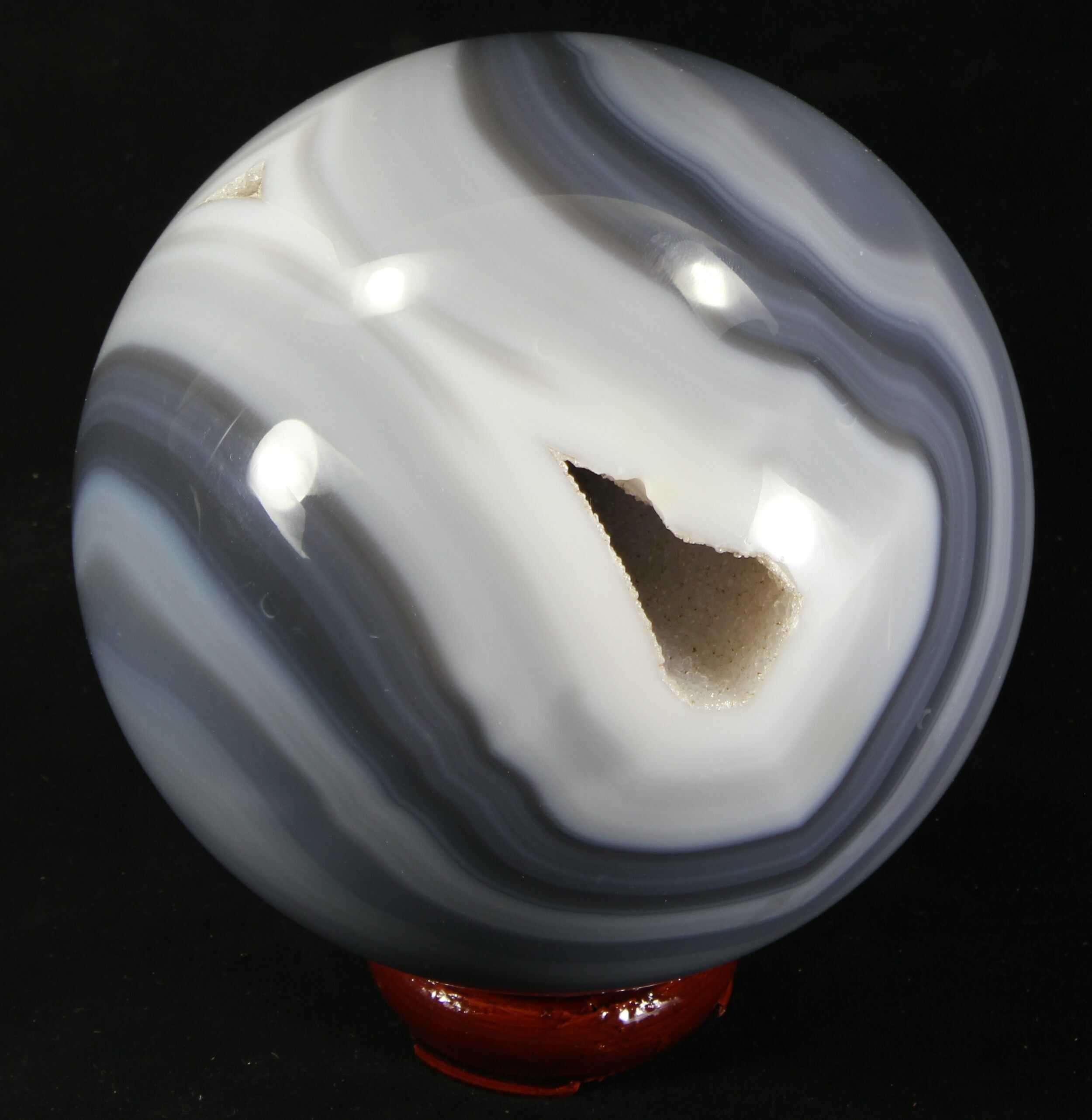 5" Polished Brazilian Agate Sphere For Sale (#31340) - FossilEra.com
