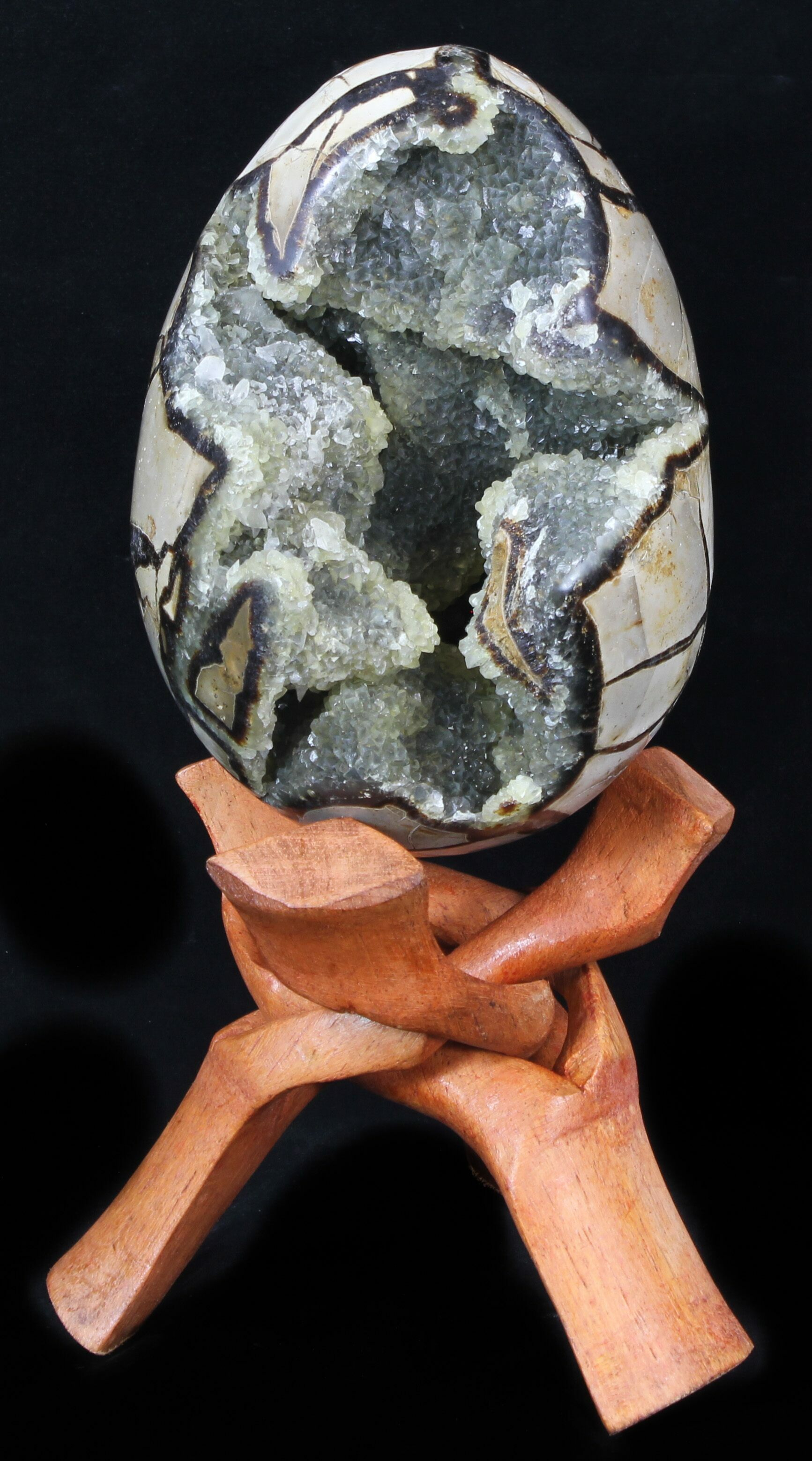 5.8 Septarian Dragon Egg Geode With Calcite Crystals For Sale 